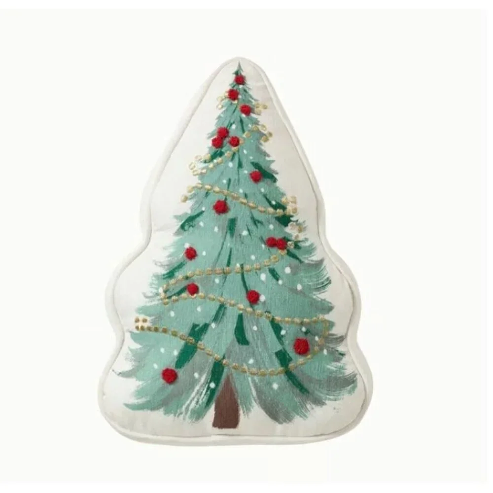 Hallmark Novelty Christmas Holiday Tree Decorative Accent Pillow Green